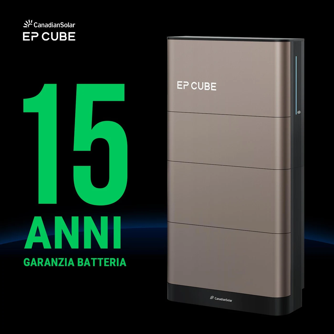 Materiale promozionale del sistema EP Cube Canadian Solar